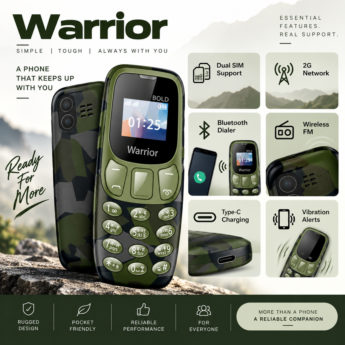 T-Warrior – Compact & Dependable Feature Phone