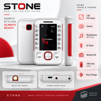 T-Stone Dual SIM Keypad Mobile – 1.8" Display | BT Dialer | MusicExpress | Voice Changer | Camera | Wireless FM | 1000mAh Battery | White & Red