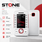 T-Stone Dual SIM Keypad Mobile – 1.8" Display | BT Dialer | MusicExpress | Voice Changer | Camera | Wireless FM | 1000mAh Battery | White & Red