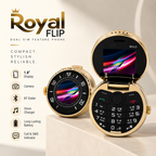 T-Royal Flip Dual SIM Feature Phone – 1.8" Display | Foldable Keypad Mobile | BT Dialer | Voice Changer | Camera | Black & Gold