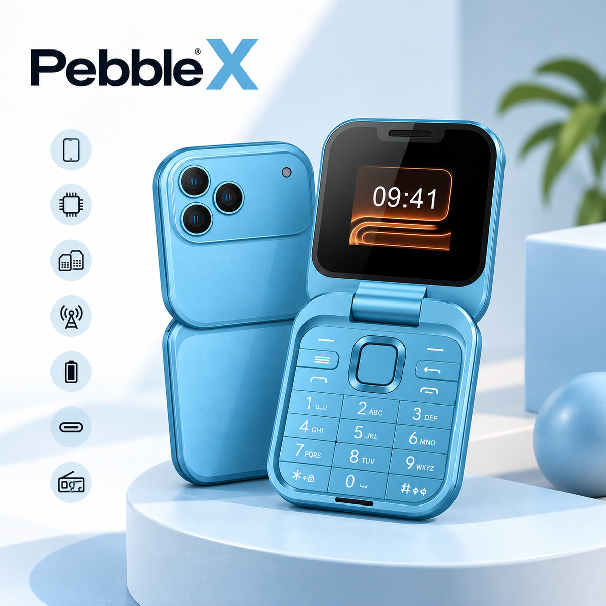 T-Pebble X – Compact Flip Phone