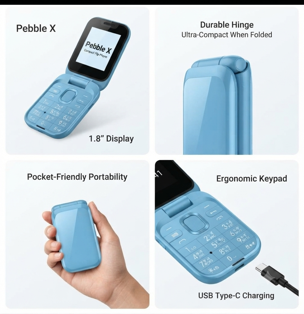 T-Pebble X – Compact Flip Phone