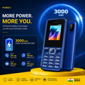 T-L1 Power 2 (Dark Blue) Feature Phone with 2500 mAh Battery, Dual SIM & 1.77-inch Display